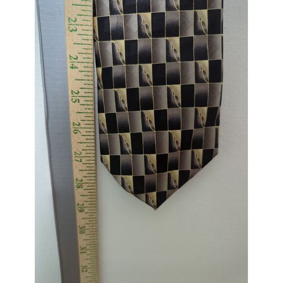 Pierre Cardin Necktie‎ Silk Beige Multicolor Geometric Pattern Abstract Block - Picture 6 of 6